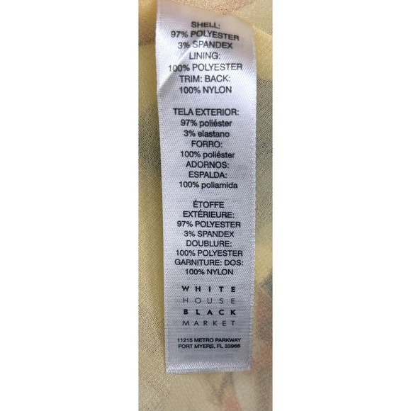 White House Black Market Floral Lace Back Lined Havana Cami Yellow Floral Size M - Picture 8 of 10